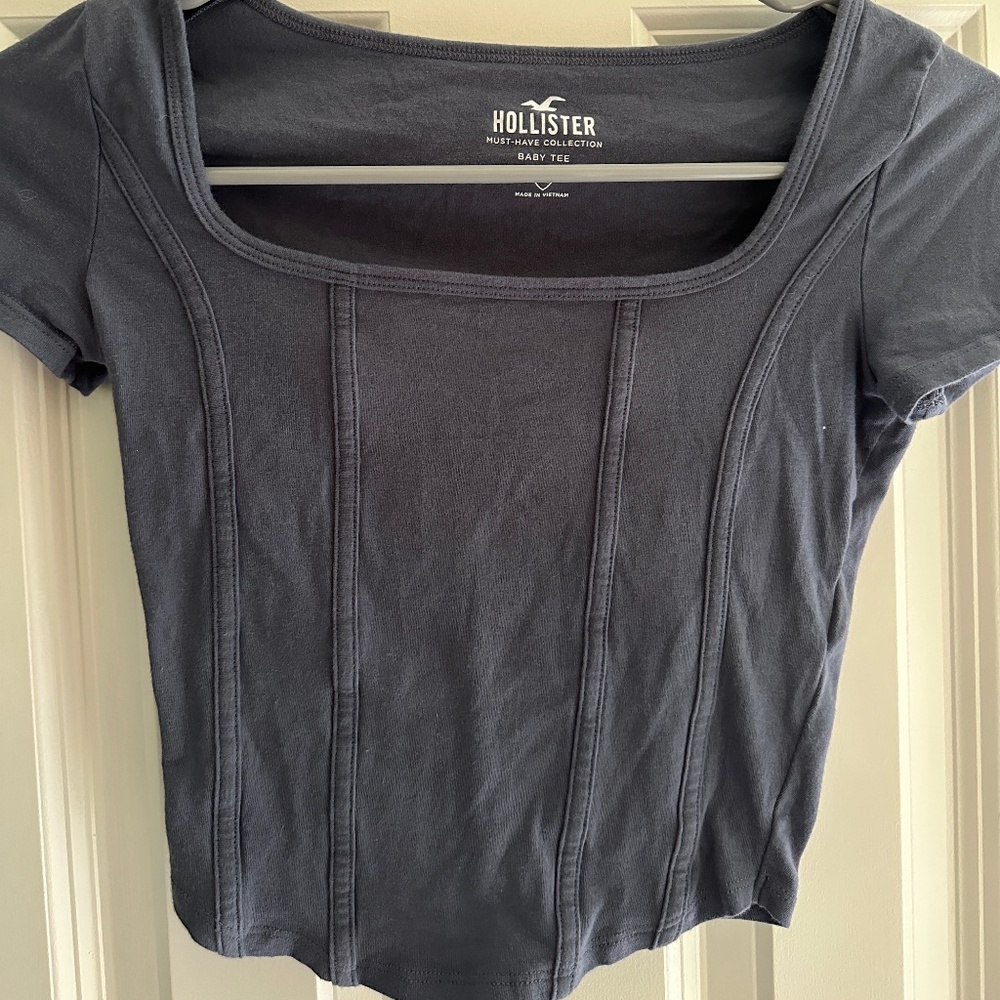 Blue Corset Style Hollister Baby Tee